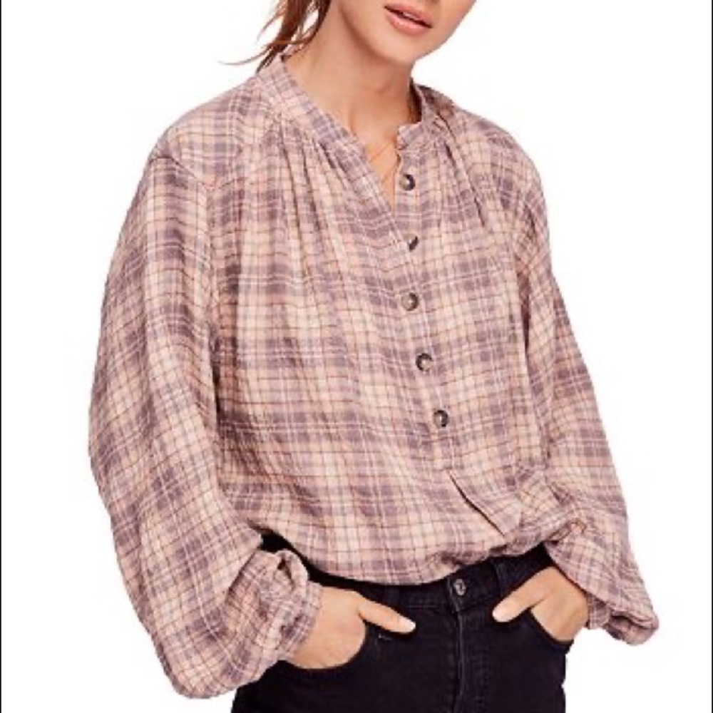Free People Northern Bound Plaid Top
